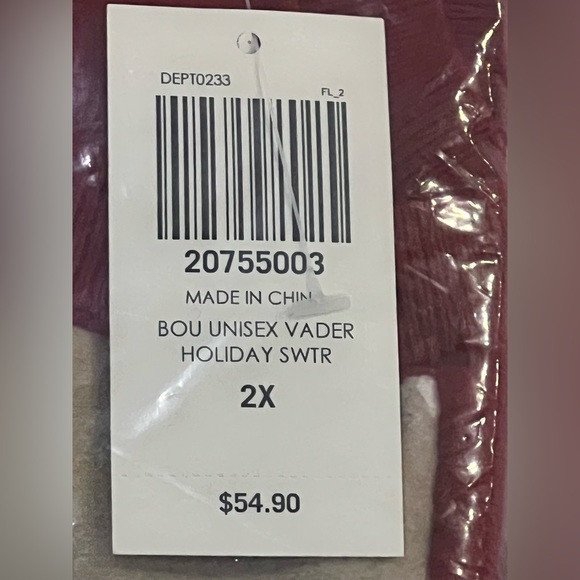 NWT-BoxLunch/Star Wars Darth Vader fireplace holiday sweater 3X - Picture 11 of 12